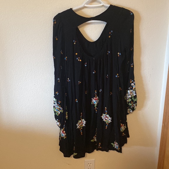 Free People Embroidered Black Dress Small - Picture 2 of 6